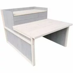 WILTEC Garage Pour Robot-tondeuse Toit Gradin Bois Massif Abri Carport Gris 79,7x66x55,7cm