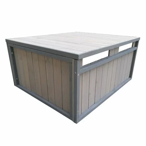 WILTEC Garage De Robot Tondeuse Toit En Pente Bois Massif Abri Carport Gris 80x70x38cm 4 WILTEC Garage De Robot Tondeuse Toit En Pente Bois Massif Abri Carport Gris 80x70x38cm – Image 2