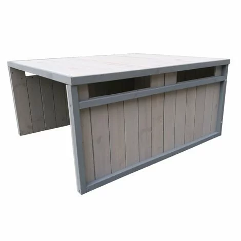 WILTEC Garage De Robot Tondeuse Toit En Pente Bois Massif Abri Carport Gris 80x70x38cm 5 WILTEC Garage De Robot Tondeuse Toit En Pente Bois Massif Abri Carport Gris 80x70x38cm – Image 3